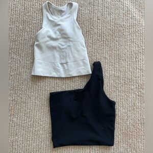 Abercrombie & Fitch White and Black Tank Tops